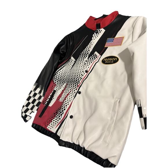 Reason Men's Pit Crew Racing Jacket - Black/Red Sz Small - Picture 2 of 9